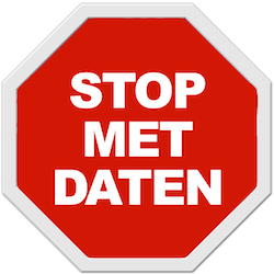 Verkeersbord met de melding: stop met daten