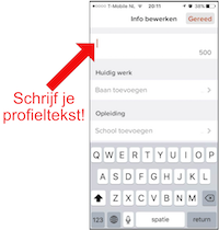 Vul je Tinder profiel in!